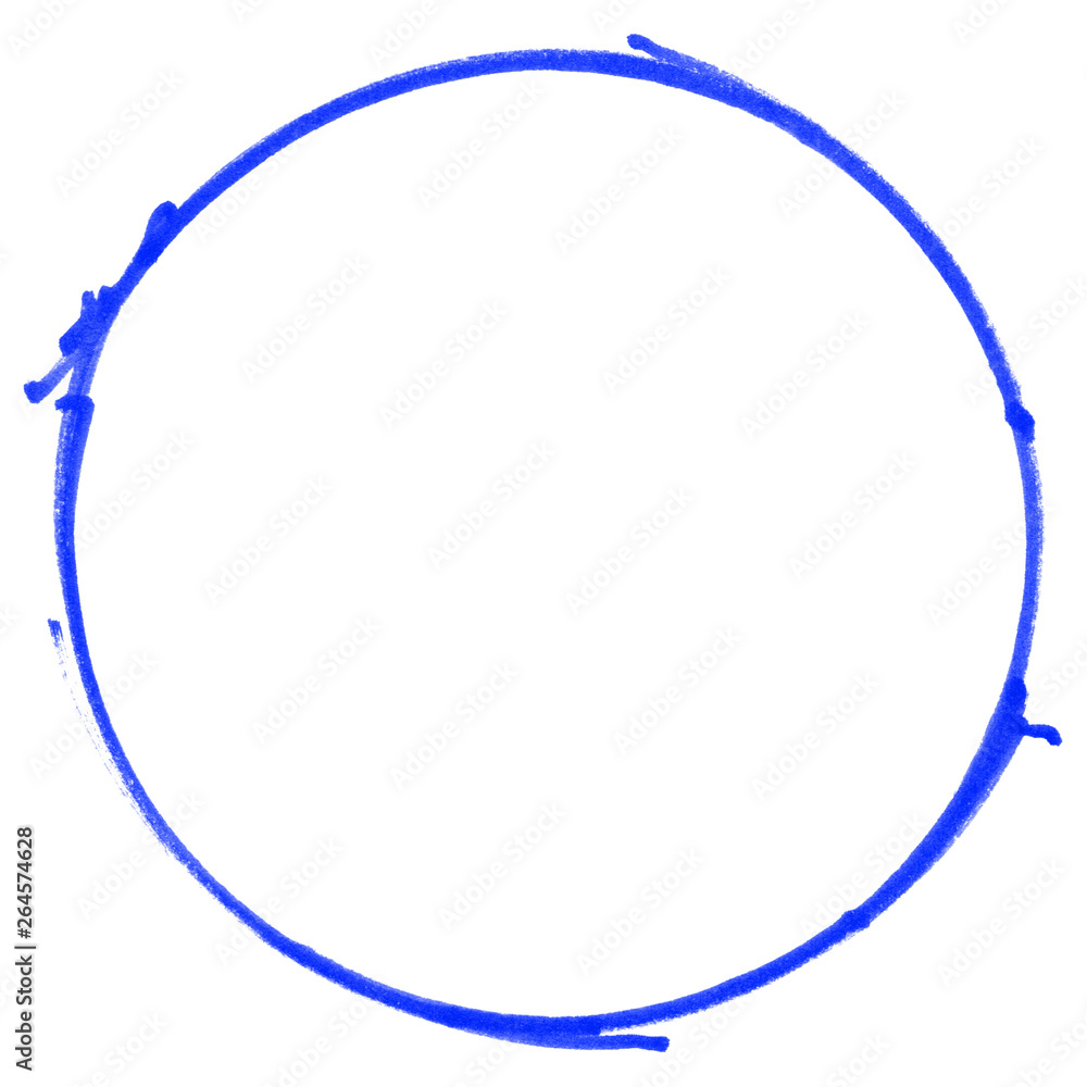 Unordentlich gemalter blauer leerer Kreis Unordentlich gemalter blauer leerer Kreis