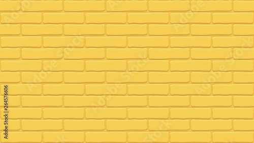 Yellow brick wall texture. Empty background. Vintage stonewall. Room design interior. Backdrop for cafe. High quality seamless 3d illustration.