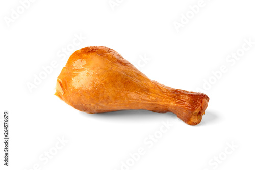 Smoked chicken legs isolated on white background. 