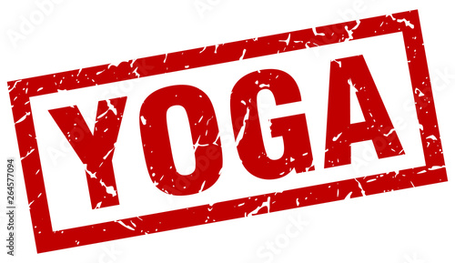 square grunge red yoga stamp