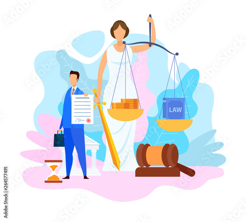Juris Doctor Degree Program Vector Illustration