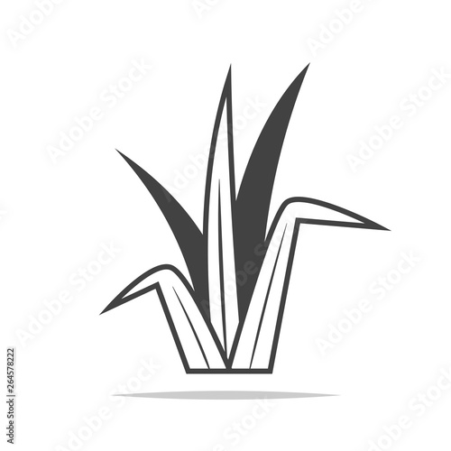 Grass icon transparent vector isolated 