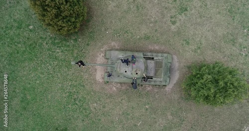 Tank of the second world war. Airview