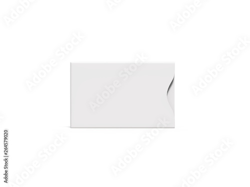 White blank sleeve for debit card, credit card and gift card, mock up template on isolated white background, 3d illustration