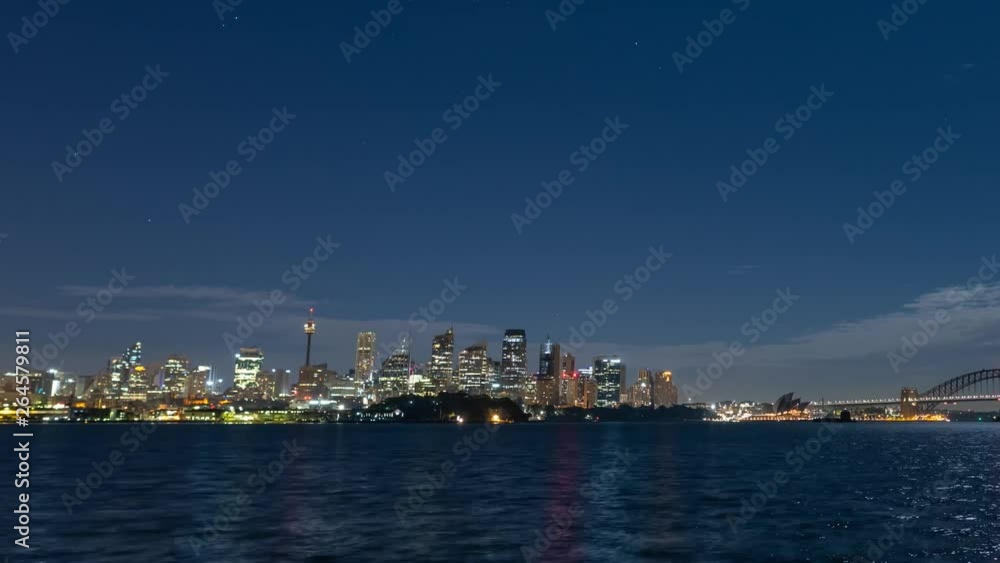 Timelapse of the Full Moon Setting over Sydney CBD, NSW, Australia Timelapse of the Full Moon Setting over Sydney CBD, NSW, Australia