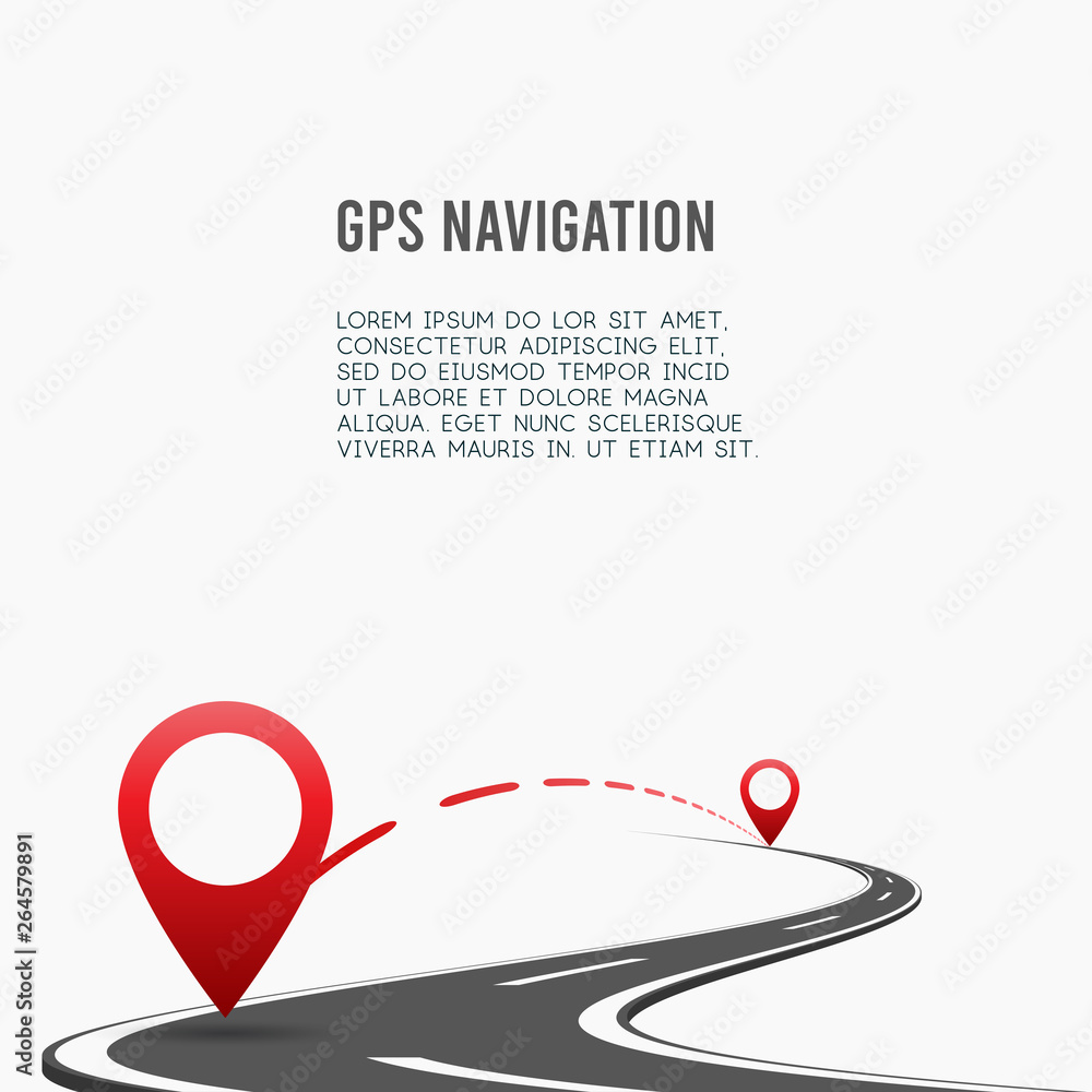 Infographic design template with place for your text. Asphalt road with ...