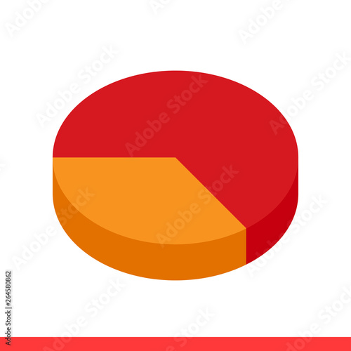 Free Download Isometric statistic circle vector icon, percent symbol. Simple, flat design on white background - GFXLoad