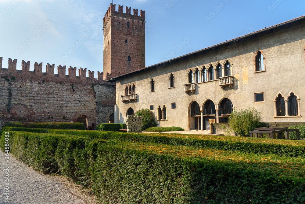 Courtyard of Castelvecchio is castle. Verona. Italy