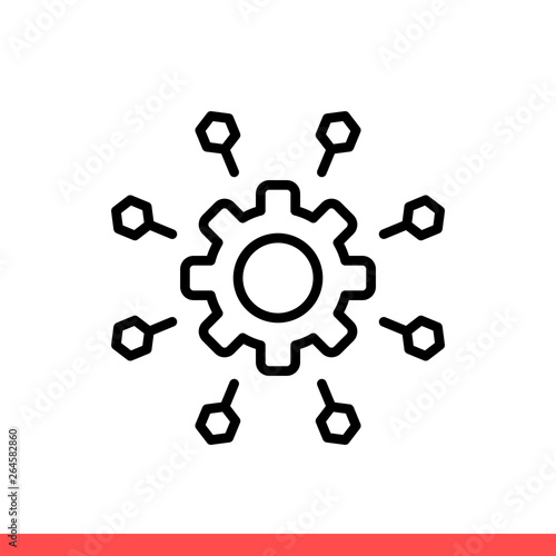 Microservice vector icon, micro chip symbol. Simple, flat design on white background