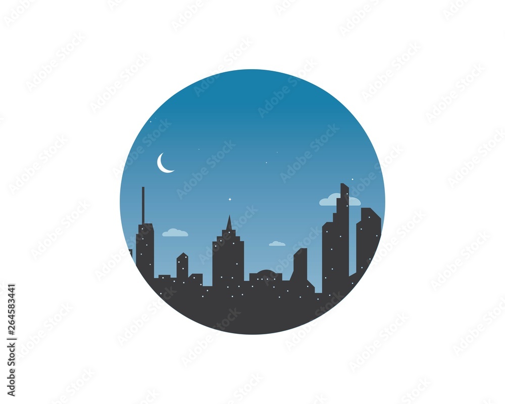 Fototapeta premium modern city skyline vector landscape