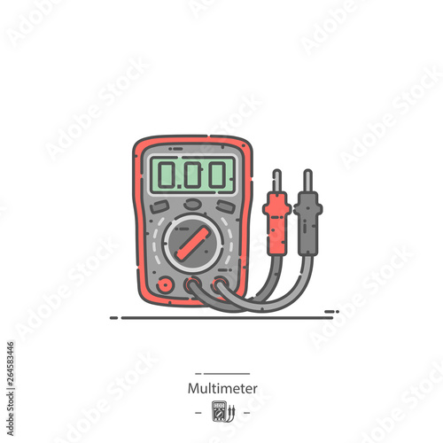 Digital multimeter - Line color icon