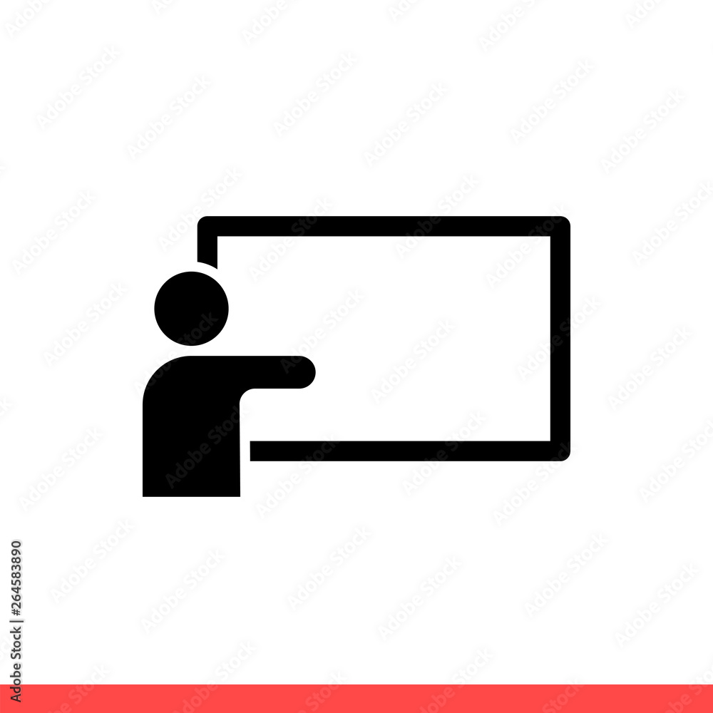 Conference vector icon, training symbol. Simple, flat design on white background Conference vector icon, training symbol. Simple, flat design on white background