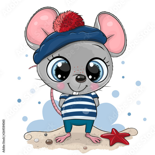 Baby cartoon Mouse in sailor costume