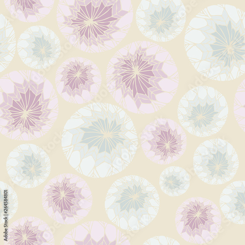 Vector seamless gentle background with snowballs on pink