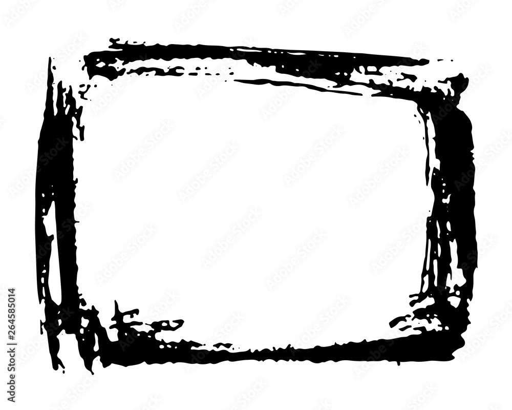 Frame or text box, grunge textured hand drawn elements set, vector illustration isolated on white background