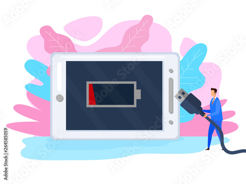 Discharged Smartphone Flat Vector Illustration