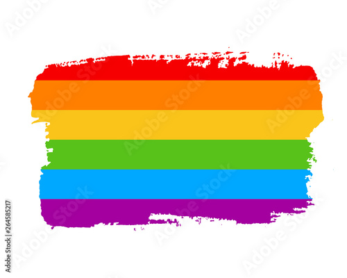 Hand draw LGBT pride flag in vector format. Rainbow flag. LGBTQ love symbol