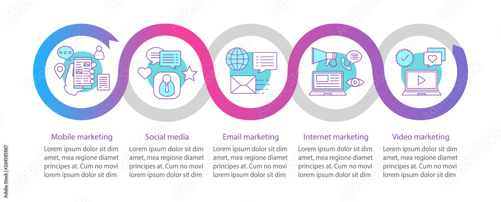 Internet marketing vector infographic template