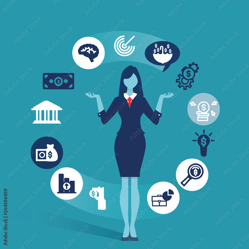 Fotografie female executive illustration icons vector