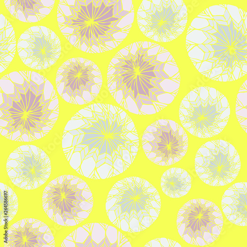 Vector seamless background with snowballs on yellow