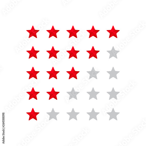 5 star rating icon vector illustration. Isolated badge for website or app - stock infographics