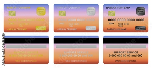 Bank card sunrise sky in highness gradient