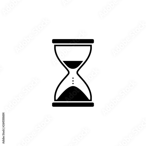 Illustration of hourglass icon on white background. Vector