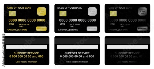 Bank card black sky witn many stars