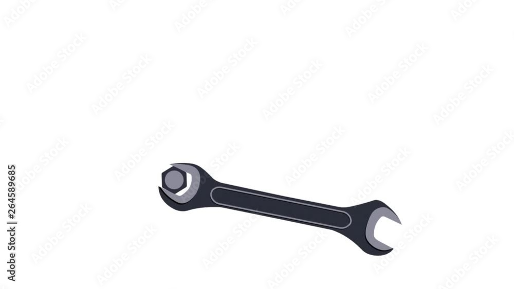 Wrench animation with alpha channel enabled. Cartoon Wrench animation with alpha channel enabled. Cartoon