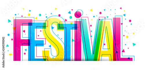 Festival colorful vector typography card