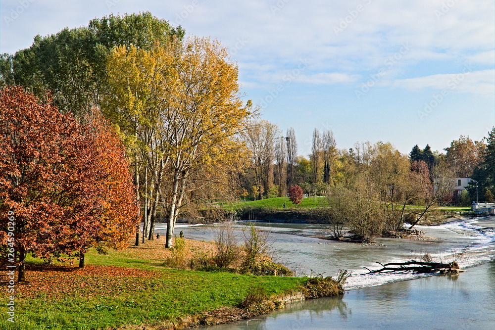 Pellerina park in Turin, Piedmont, Italy, in autumn season