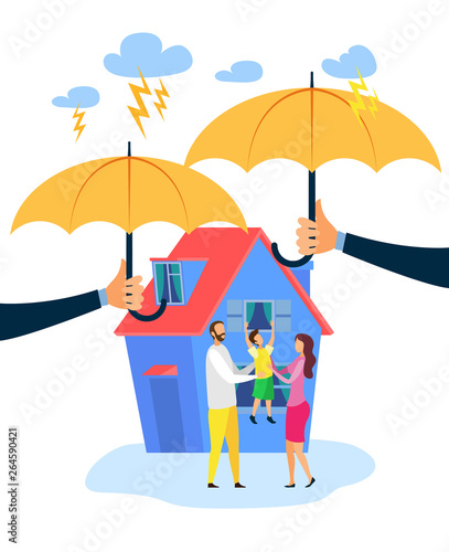 Real Estate Insurance Flat Vector Illustration