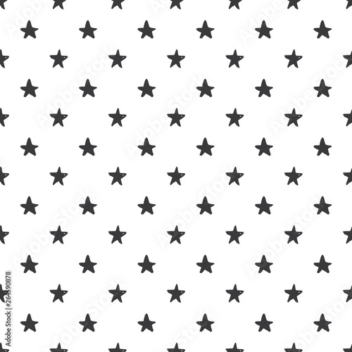 Star seamless pattern, Hand drawn sketched doodle stars, vector illustration