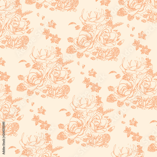 Fashionable pattern in small flowers. Floral background for textiles.