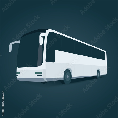 Bus. Realistic bus side view illustration. Coach bus mockup. Part of set.
