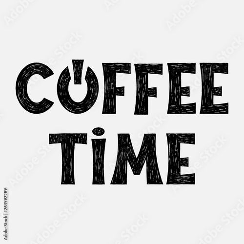 Coffee Time lettering logo advertisment