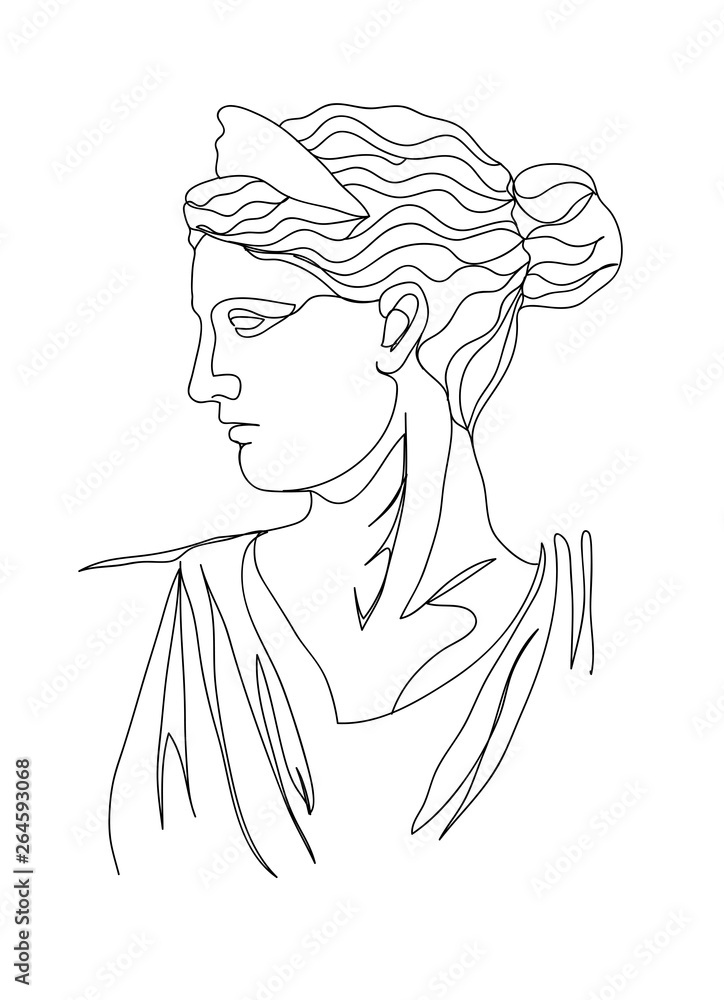 Harriet Bennet, Zeus Sculpture Study – Original 1823 graphite drawing