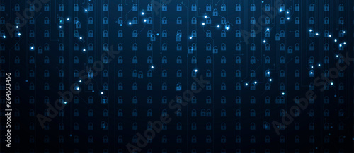 Cybersecurity and information or network protection. Future technology web services for business and internet project