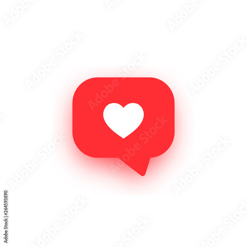 Notifications icon with shadow. Like icon vector social media Like vector icon