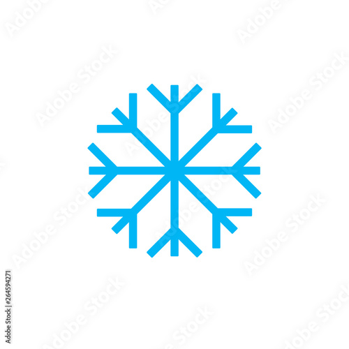 Vector color snowflake. Classic icon to represent weather forecast, winter, and freezing. - Vector