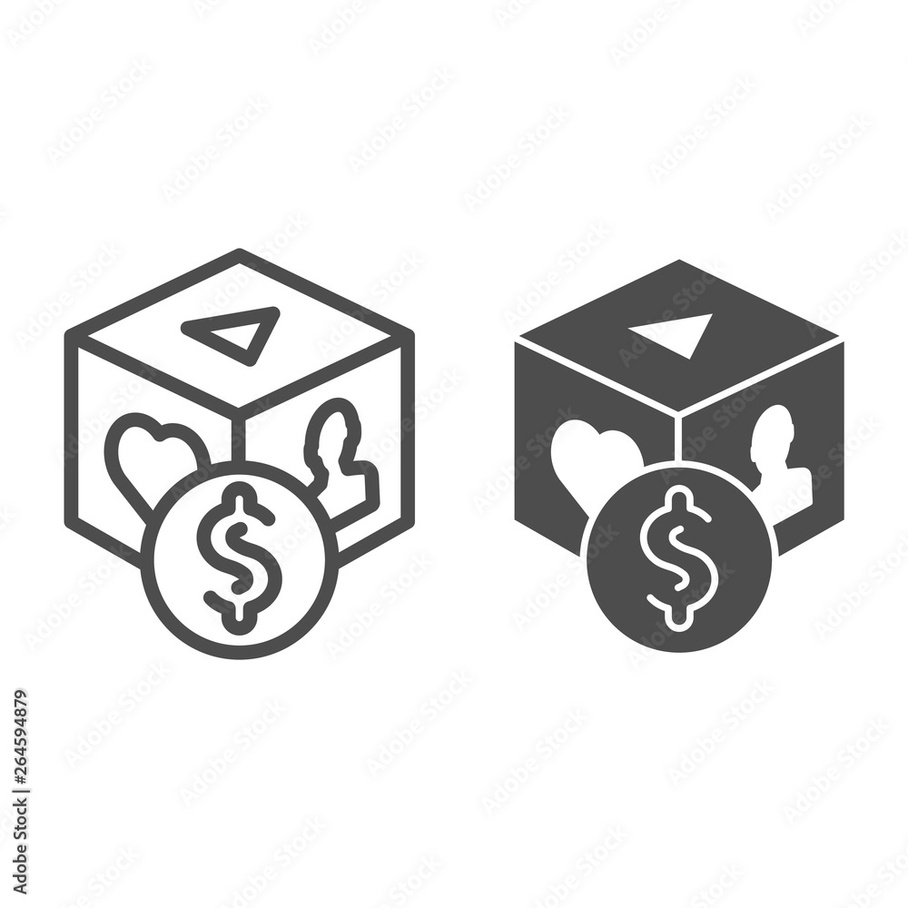 Pay per click line and glyph icon. Paid content vector illustration  isolated on white. Monetized outline style design, designed for web and  app. Eps 10. Stock Vector | Adobe Stock