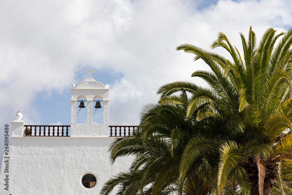 Palm tree and bells in Lanzarote