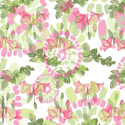 Fashionable pattern in small flowers. Floral background for textiles.