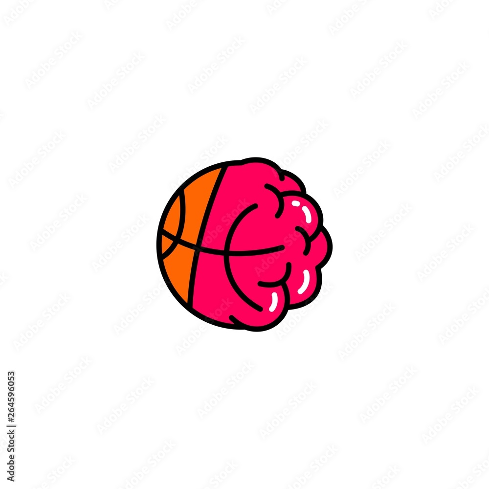 basketball brain logo vector icon illustration