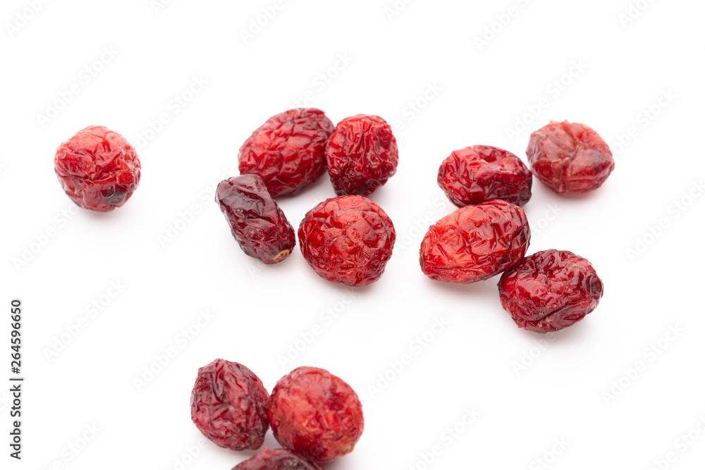 Dried cranberries isolated on white background Dried cranberries isolated on white background