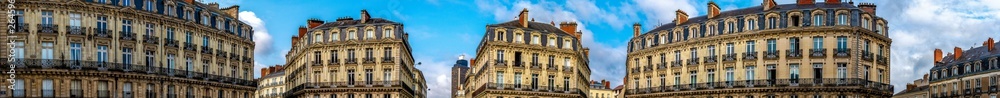 Panoramic view of buildings in downtown Nantes in France