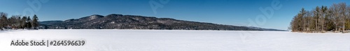 Panoramic view of a winter landscape in the Adirondacks