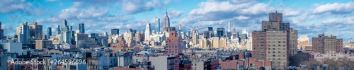 Panoramic view of New-York Lower East Side buildings in a winter afternoon
