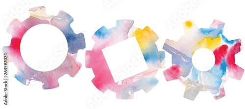 cogwheel watercolor