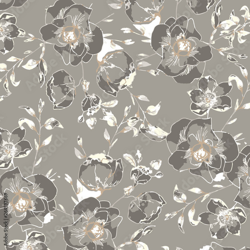 Fashionable pattern in small flowers. Floral background for textiles